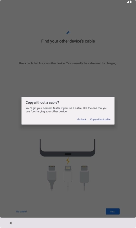 Press Copy without cable. Press Copy without cable.