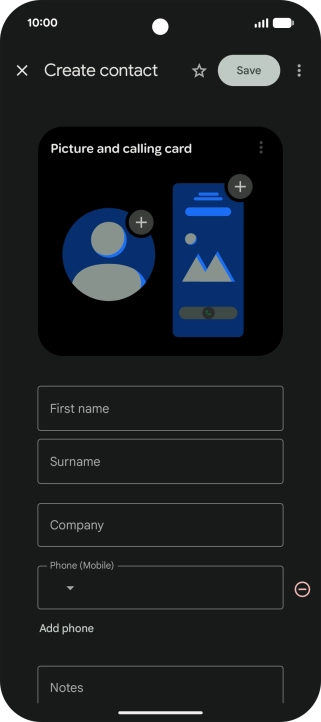 Press First name and key in the required first name. Press First name and key in the required first name.