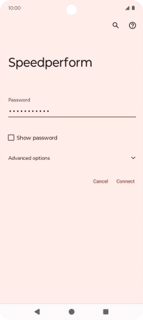 Key in the password for the Wi-Fi network and press Connect. Key in the password for the Wi-Fi network and press Connect.