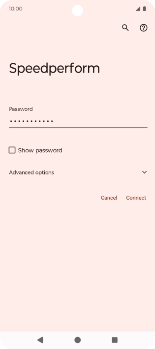 Key in the password for the Wi-Fi network and press Connect. Key in the password for the Wi-Fi network and press Connect.