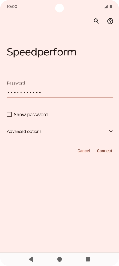 Key in the password for the Wi-Fi network and press Connect. Key in the password for the Wi-Fi network and press Connect.