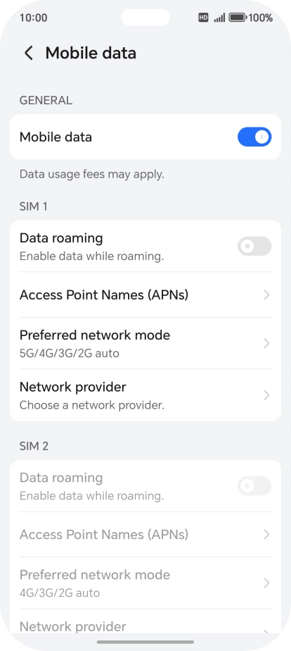 Press Preferred network mode.