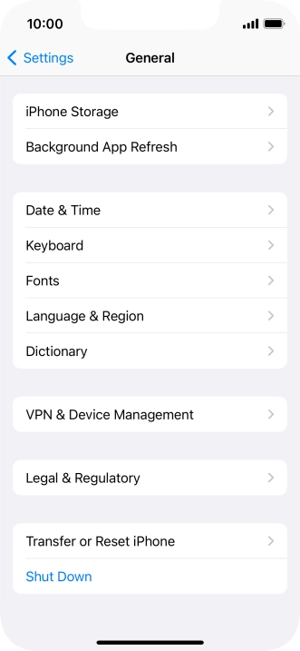 Press Transfer or Reset iPhone.
