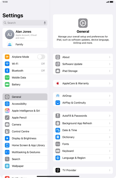 Press Mobile Data.