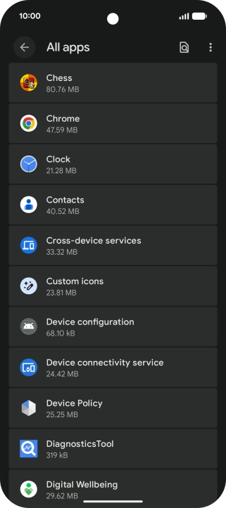 Press the required app. Press the required app.