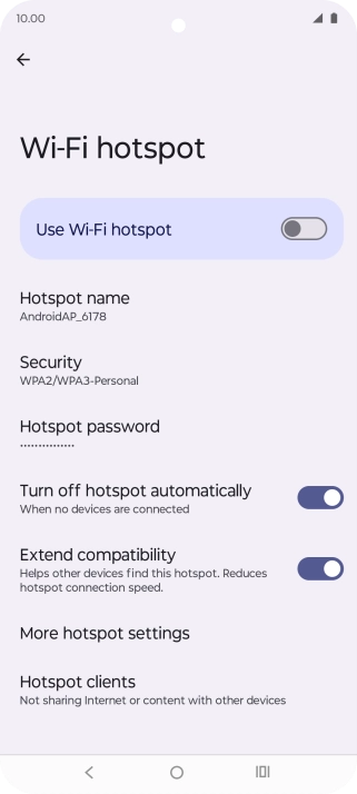 Press Hotspot name. Press Hotspot name.