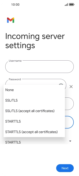 Press SSL/TLS.