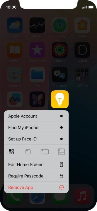 Press Remove App.