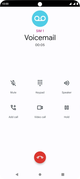 Press the end call icon. Press the end call icon.