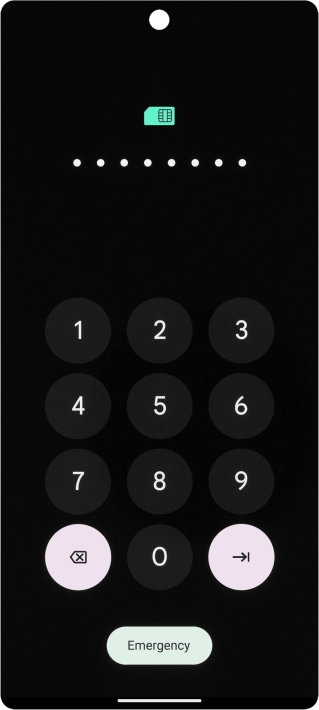 Key in the PUK and press arrow right.