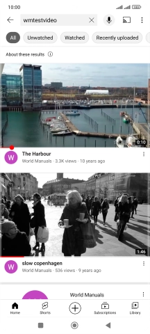 Press the required video clip. Press the required video clip.