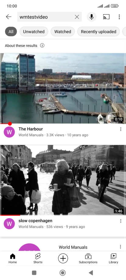 Press the required video clip. Press the required video clip.