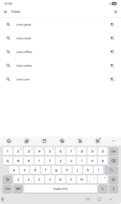 Key in the name or subject of the required app and press the search icon.