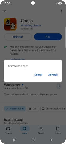 Press Uninstall.