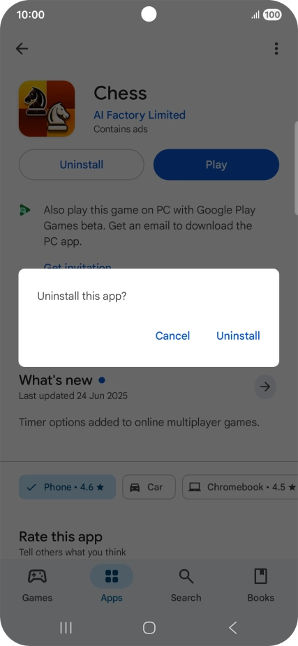 Press Uninstall.