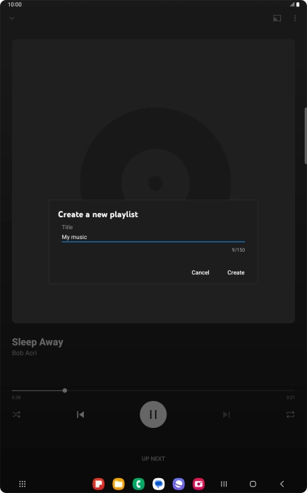 Key in a name for the playlist and press Create.