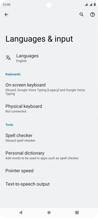 Press Languages.