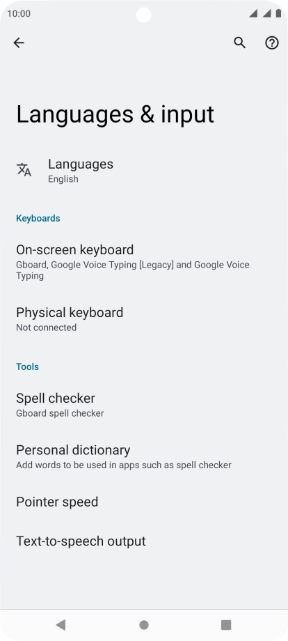 Press Languages.