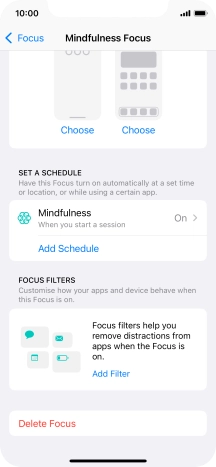 Press the required setting below 