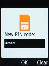 Key in a new four-digit PIN and press the OK key.