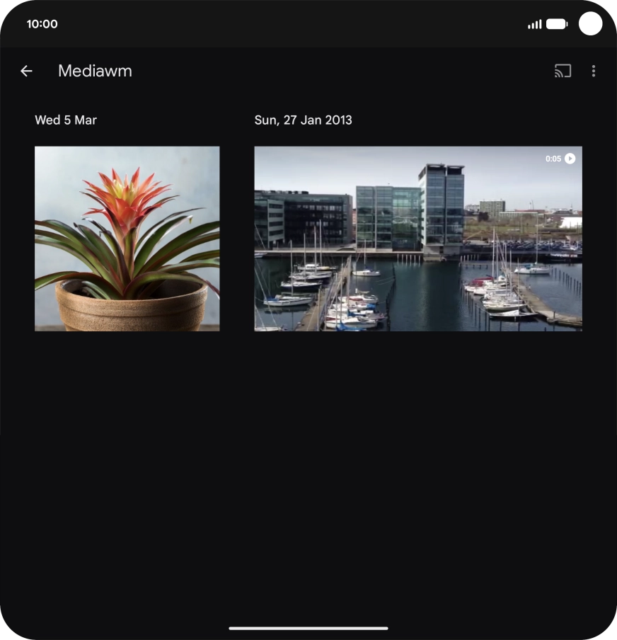 Press and hold any picture or video. Press and hold any picture or video.