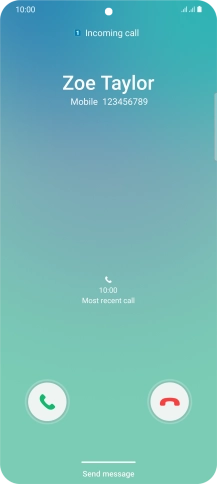 Press and drag the accept call icon right. Press and drag the accept call icon right.