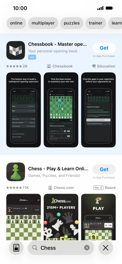 Press the required app.