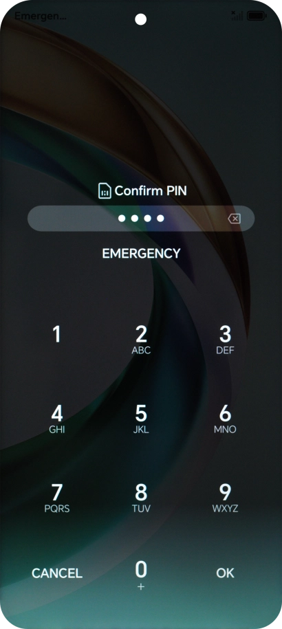 Key in the new PIN again and press OK.