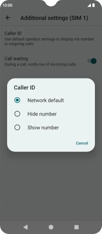 Press Show number to turn on caller identification.
