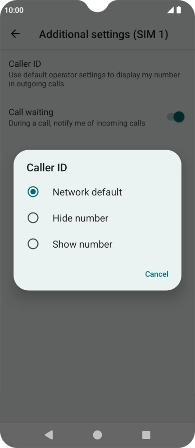 Press Show number to turn on caller identification.