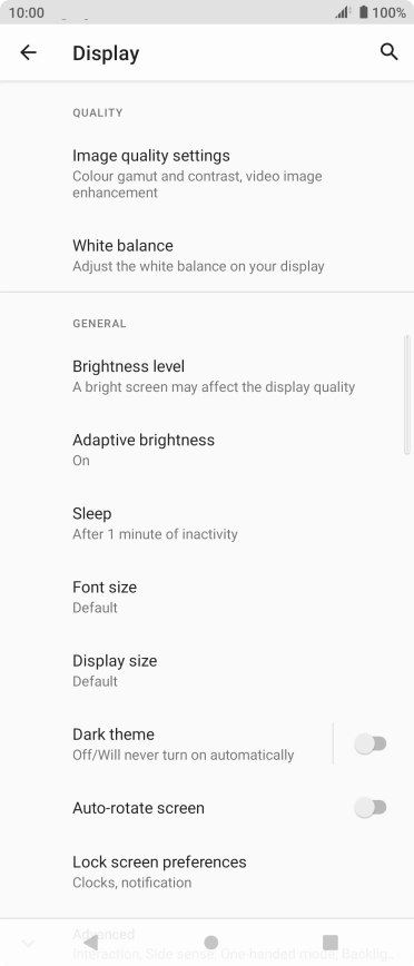 Press Adaptive brightness. Press Adaptive brightness.