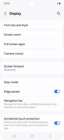 Press Screen timeout.