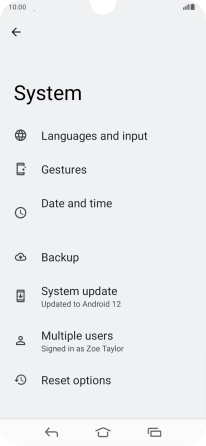 Press System update. If a new software version is available, it's displayed. Follow the instructions on the screen to update the phone software.