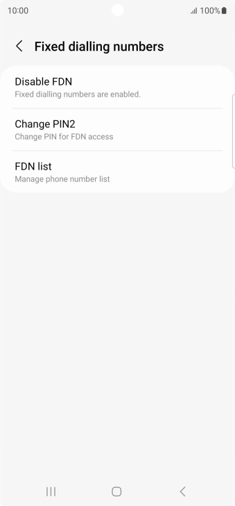 Press Disable FDN.