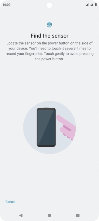Follow the instructions on the screen to create the phone lock code using your fingerprint.