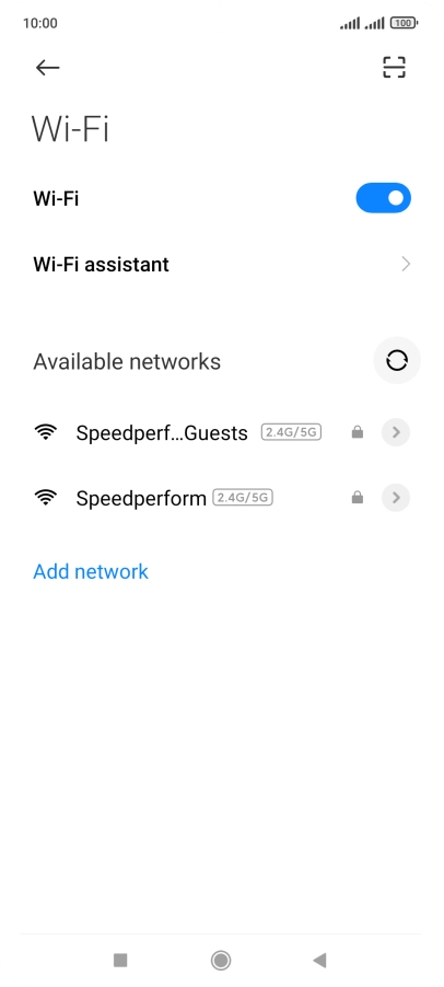 Press Wi-Fi assistant. Press Wi-Fi assistant.