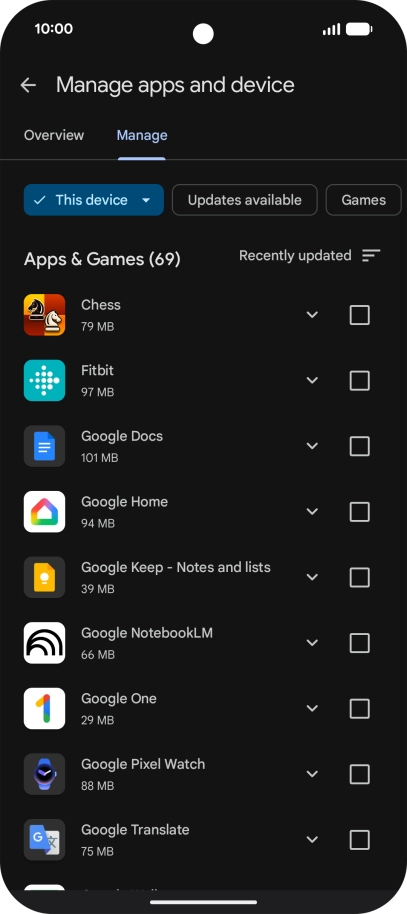 Press the required app. Press the required app.