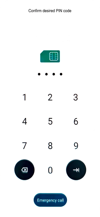 Key in the new PIN again and press arrow right.