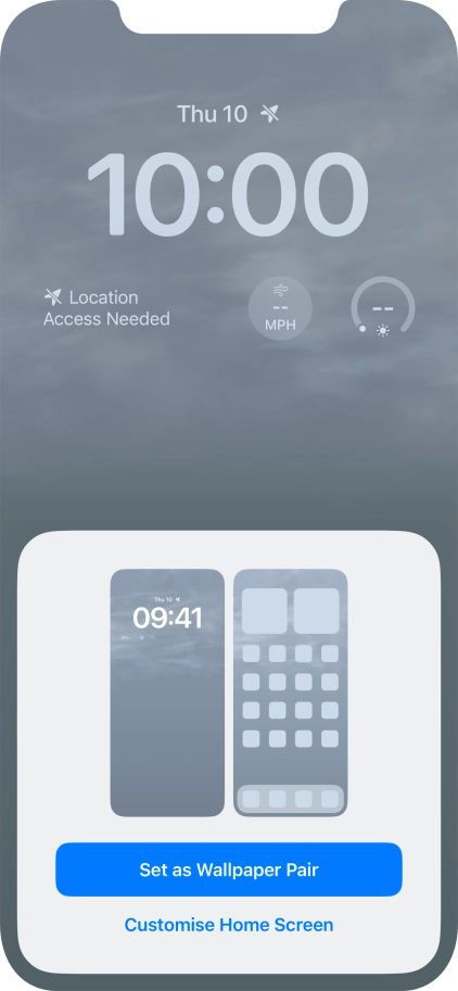 To use the same colour theme on the home screen, press Set as Wallpaper Pair. To use the same colour theme on the home screen, press Set as Wallpaper Pair.