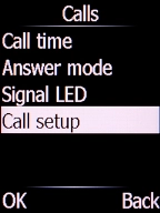 Select Call setup and press the Left selection key. Select Call setup and press the Left selection key.