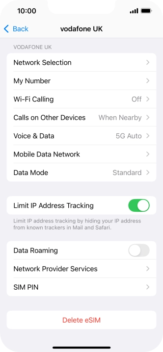Press Delete eSIM and follow the instructions on the screen to delete your eSIM.Return to the home screen Press Delete eSIM and follow the instructions on the screen to delete your eSIM.Return to the home screen