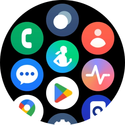 Press the Samsung Health icon. Press the Samsung Health icon.