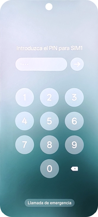 Si lo solicita el teléfono, introduce el código PIN y pulsa la flecha hacia la derecha. Si lo solicita el teléfono, introduce el código PIN y pulsa la flecha hacia la derecha.