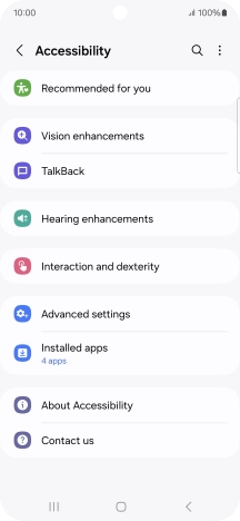 Press Vision enhancements and follow the instructions on the screen to select the required settings.