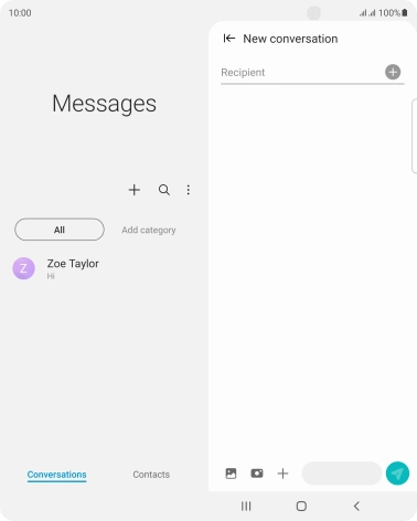 Press the search field and key in the first letters of the recipient's name. Press the search field and key in the first letters of the recipient's name.