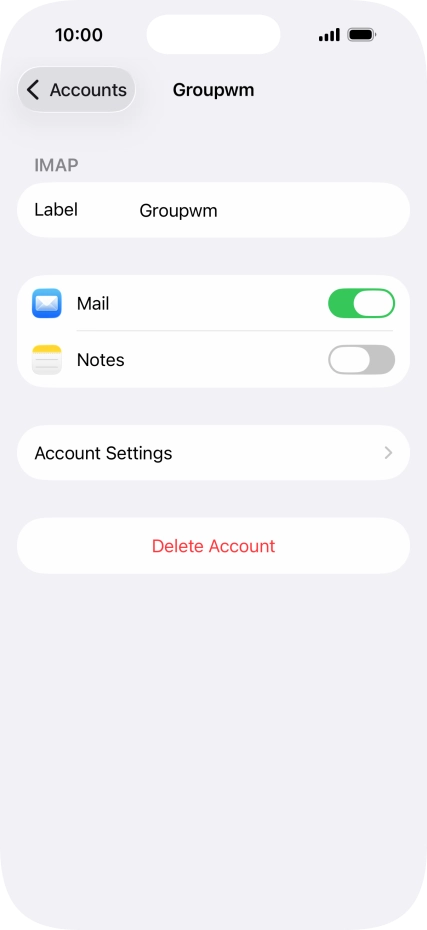 Press Account Settings.