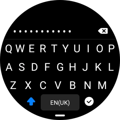 Key in the password for the Wi-Fi network and press the confirm icon. Key in the password for the Wi-Fi network and press the confirm icon.