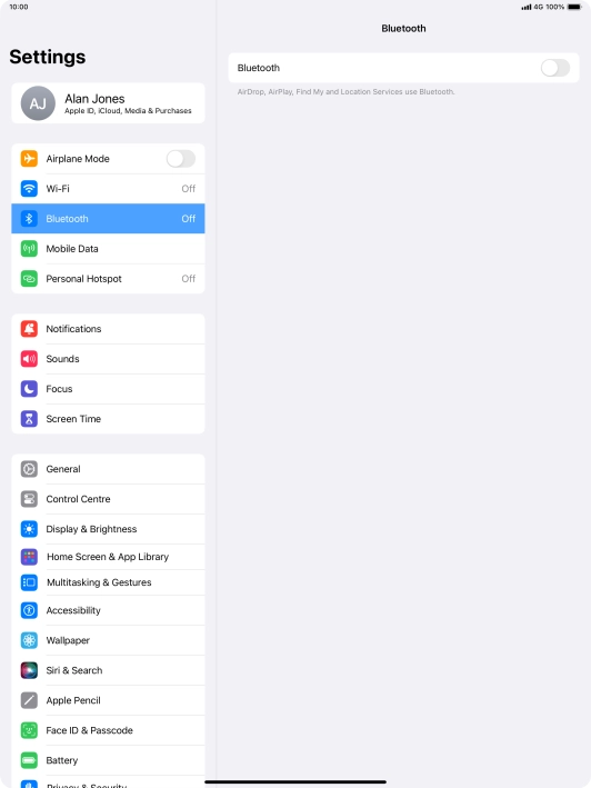 Press the indicator next to 