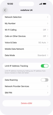 Press Delete eSIM and follow the instructions on the screen to delete your eSIM.