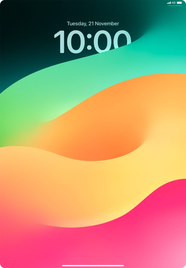 Slide your finger upwards starting from the bottom of the screen.